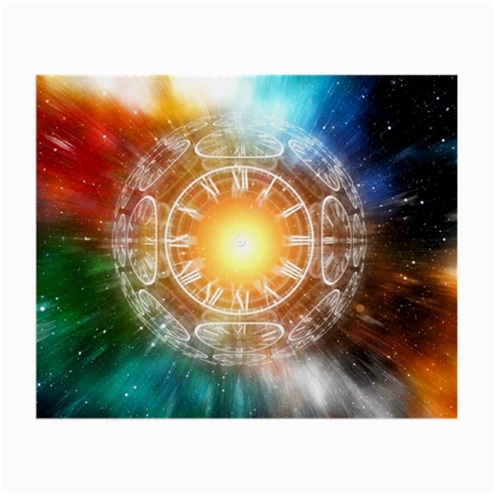 Universe Galaxy Sun Clock Time Small Glasses Cloth