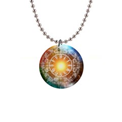 Universe Galaxy Sun Clock Time Button Necklaces by Celenk