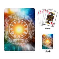 Universe Galaxy Sun Clock Time Playing Cards Single Design