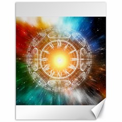 Universe Galaxy Sun Clock Time Canvas 18  X 24  by Celenk