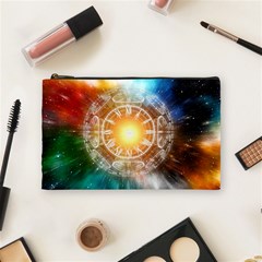 Universe Galaxy Sun Clock Time Cosmetic Bag (medium) by Celenk