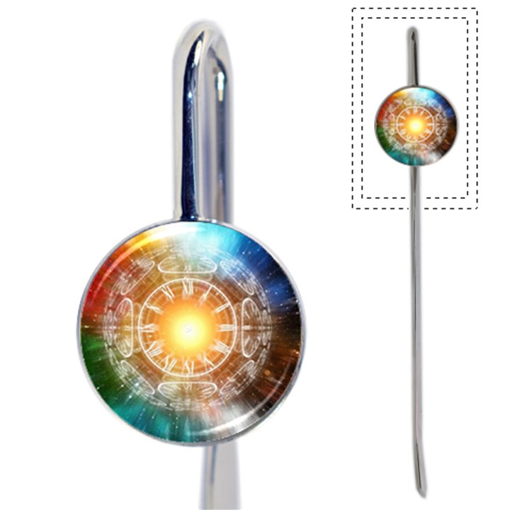 Universe Galaxy Sun Clock Time Book Mark