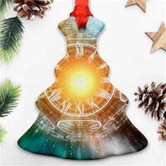 Universe Galaxy Sun Clock Time Ornament (christmas Tree) 