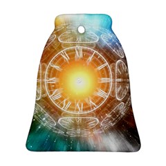 Universe Galaxy Sun Clock Time Ornament (bell) by Celenk