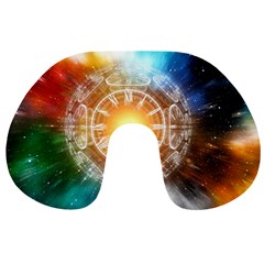 Universe Galaxy Sun Clock Time Travel Neck Pillows by Celenk