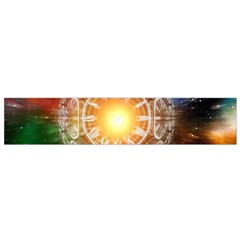 Universe Galaxy Sun Clock Time Small Flano Scarf