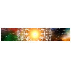 Universe Galaxy Sun Clock Time Large Flano Scarf 