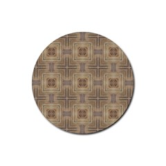 Abstract Wood Design Floor Texture Rubber Coaster (round)  by Celenk