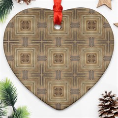 Abstract Wood Design Floor Texture Heart Ornament (two Sides)