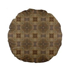 Abstract Wood Design Floor Texture Standard 15  Premium Flano Round Cushions by Celenk