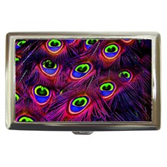 Peacock Feathers Color Plumage Cigarette Money Case by Celenk