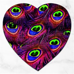 Peacock Feathers Color Plumage Jigsaw Puzzle (heart) by Celenk