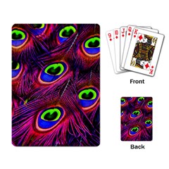 Peacock Feathers Color Plumage Playing Cards Single Design by Celenk