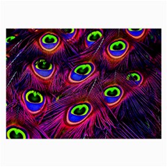 Peacock Feathers Color Plumage Large Glasses Cloth (2-side) by Celenk