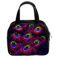 Peacock Feathers Color Plumage Classic Handbag (two Sides) by Celenk