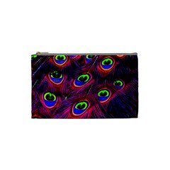 Peacock Feathers Color Plumage Cosmetic Bag (small) by Celenk