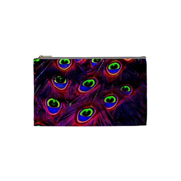 Peacock Feathers Color Plumage Cosmetic Bag (Small)