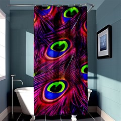 Peacock Feathers Color Plumage Shower Curtain 36  X 72  (stall)  by Celenk