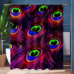 Peacock Feathers Color Plumage Shower Curtain 60  X 72  (medium)  by Celenk