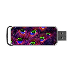 Peacock Feathers Color Plumage Portable Usb Flash (two Sides) by Celenk