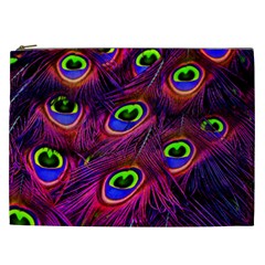 Peacock Feathers Color Plumage Cosmetic Bag (xxl) by Celenk