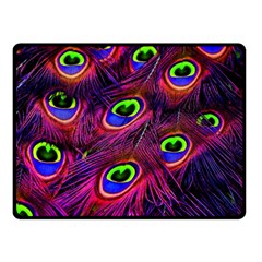 Peacock Feathers Color Plumage Double Sided Fleece Blanket (small)  by Celenk