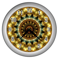 Pattern Abstract Background Art Wall Clock (silver) by Celenk