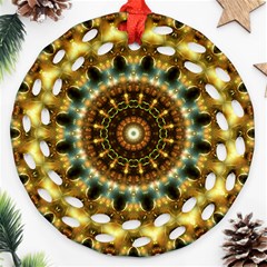 Pattern Abstract Background Art Round Filigree Ornament (two Sides)