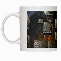 Background Metal Pattern Texture White Mugs by Celenk