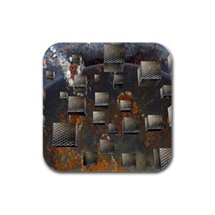 Background Metal Pattern Texture Rubber Square Coaster (4 Pack)  by Celenk