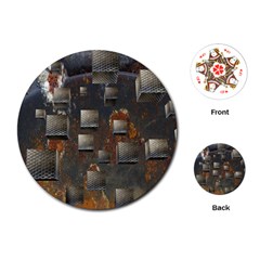 Background Metal Pattern Texture Playing Cards (round)