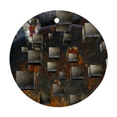 Background Metal Pattern Texture Round Ornament (two Sides) by Celenk