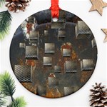 Background Metal Pattern Texture Round Ornament (Two Sides) Front