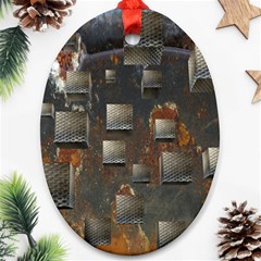 Background Metal Pattern Texture Oval Ornament (two Sides)