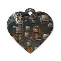 Background Metal Pattern Texture Dog Tag Heart (one Side) by Celenk