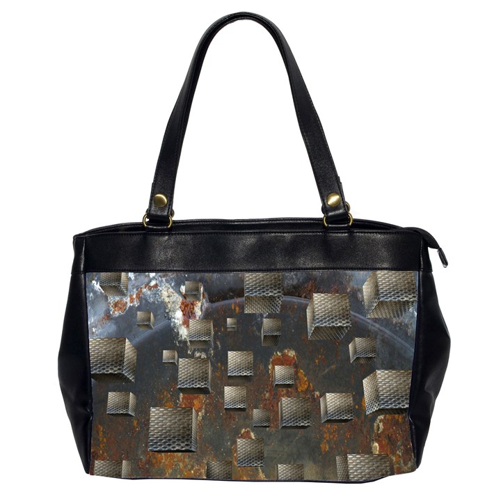 Background Metal Pattern Texture Oversize Office Handbag (2 Sides)