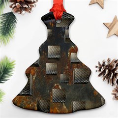 Background Metal Pattern Texture Christmas Tree Ornament (two Sides)