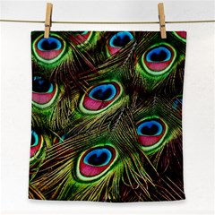 Peacock Feathers Color Plumage Face Towel by Celenk