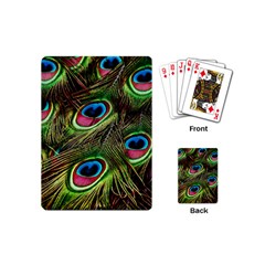 Peacock Feathers Color Plumage Playing Cards (mini) by Celenk