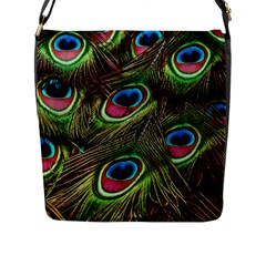 Peacock Feathers Color Plumage Flap Closure Messenger Bag (l) by Celenk