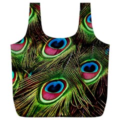 Peacock Feathers Color Plumage Full Print Recycle Bag (xl)