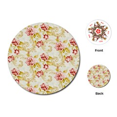 Background Pattern Flower Spring Playing Cards (round)