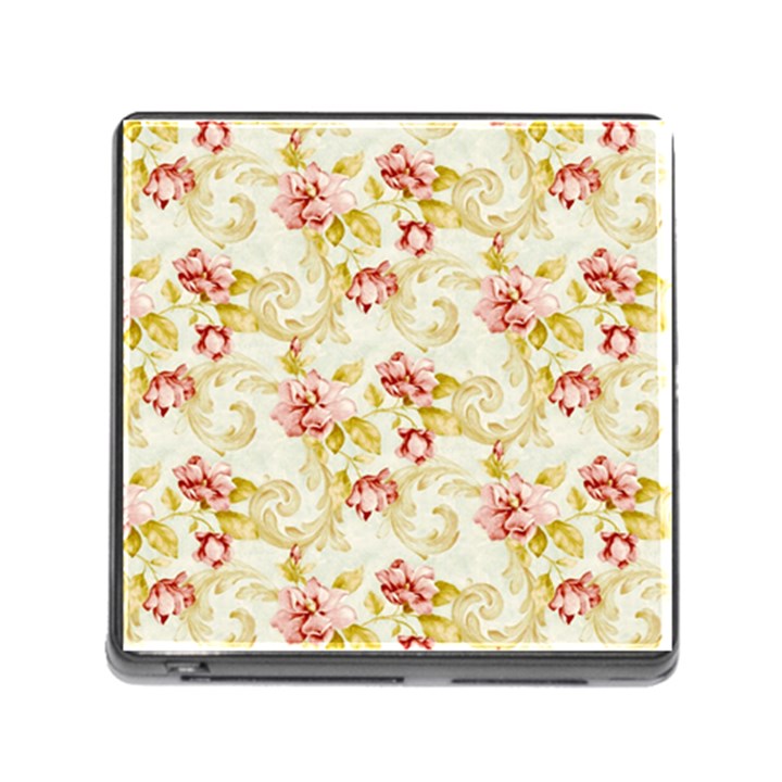 Background Pattern Flower Spring Memory Card Reader (Square 5 Slot)