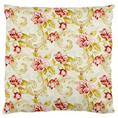 Background Pattern Flower Spring Large Cushion Case (two Sides) by Celenk