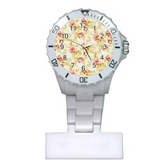 Background Pattern Flower Spring Plastic Nurses Watch by Celenk