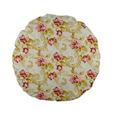 Background Pattern Flower Spring Standard 15  Premium Flano Round Cushions by Celenk