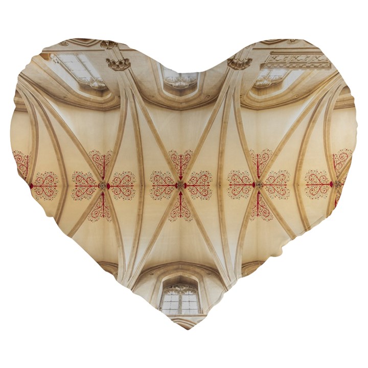 Wells Cathedral Wells Cathedral Large 19  Premium Flano Heart Shape Cushions