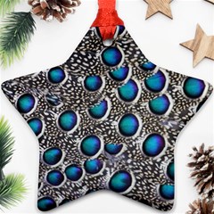 Peacock Pattern Close Up Plumage Ornament (star)