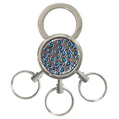 Peacock Pattern Close Up Plumage 3-ring Key Chains by Celenk