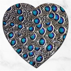 Peacock Pattern Close Up Plumage Jigsaw Puzzle (heart)